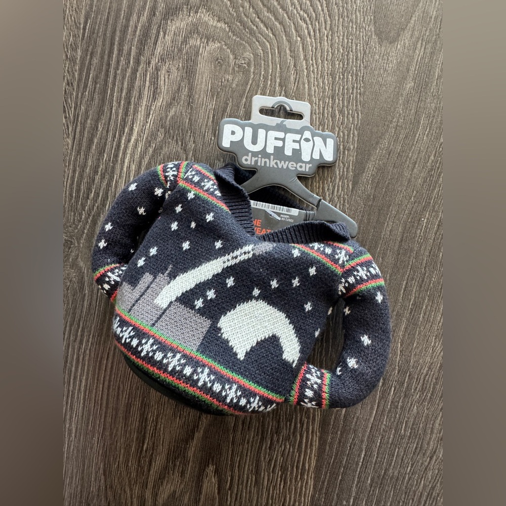 Puffin, The Sweater Christmas Sweater, Insulated 12 oz Can Cooler